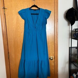 Rails Teal V-Neck Tiered Maxi Dress